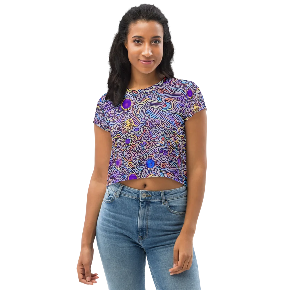 Chromatic Whirlpool on Crop Tee — Front