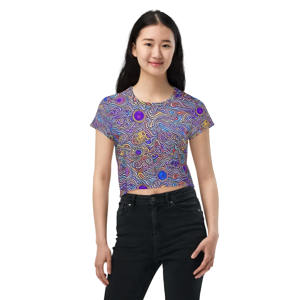 Chromatic Whirlpool on Crop Tee — Front