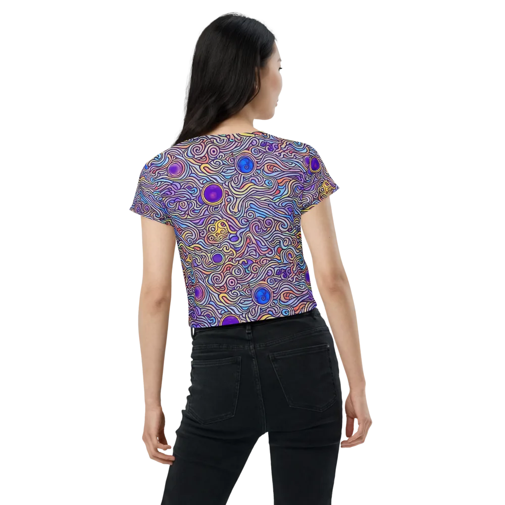 Chromatic Whirlpool on Crop Tee — Back