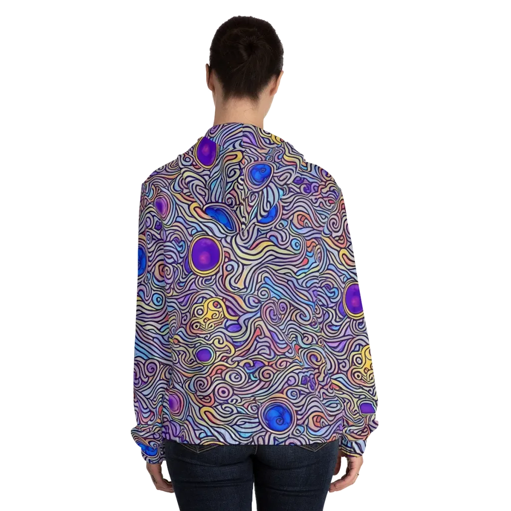 Chromatic Whirlpool on Women's Full-Zip Hoodie — Back On Person