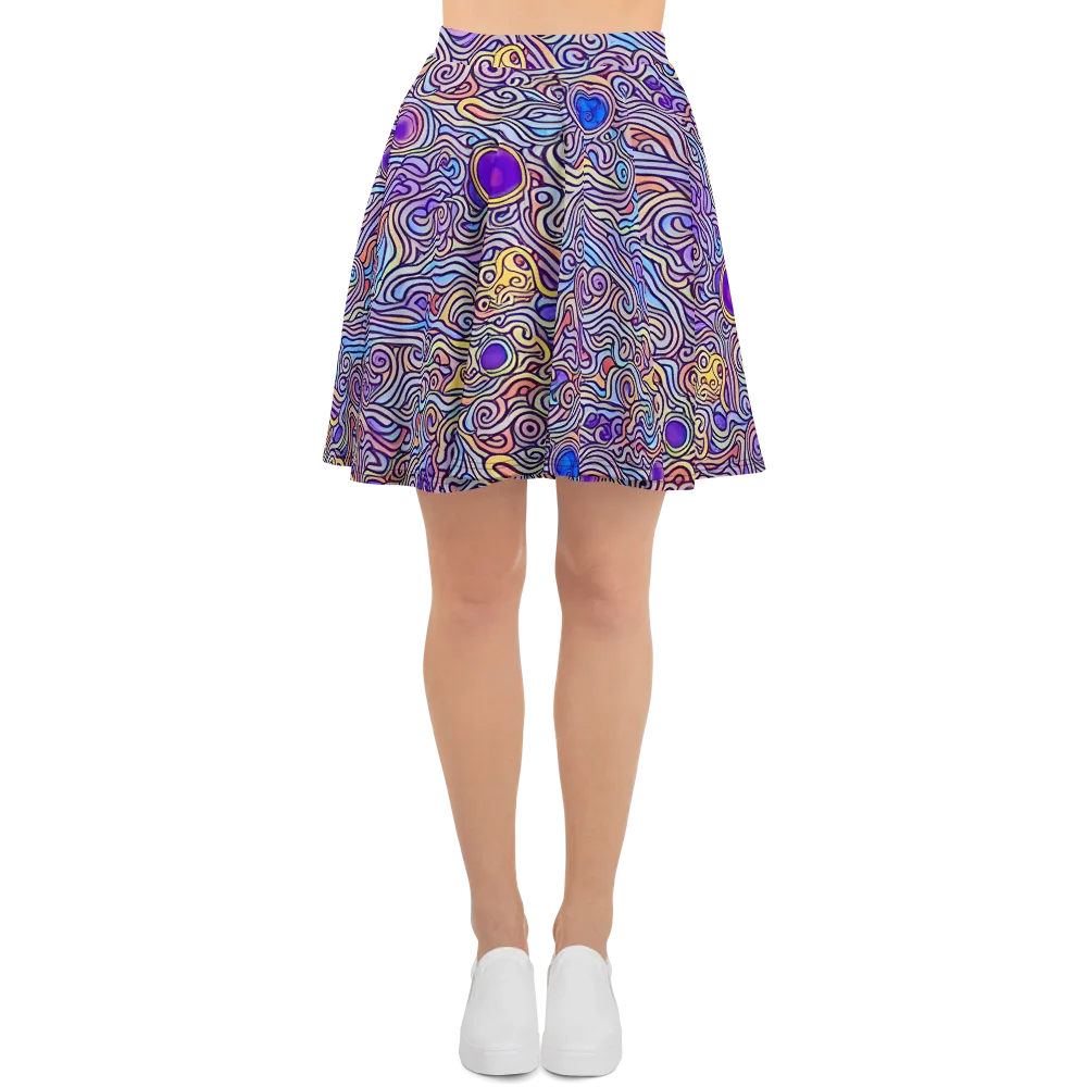 Chromatic Whirlpool on Skater Skirt — Front