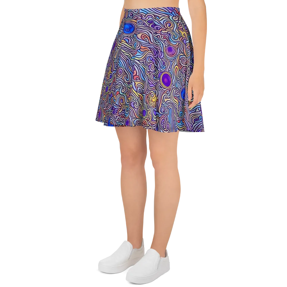 Chromatic Whirlpool on Skater Skirt — Left