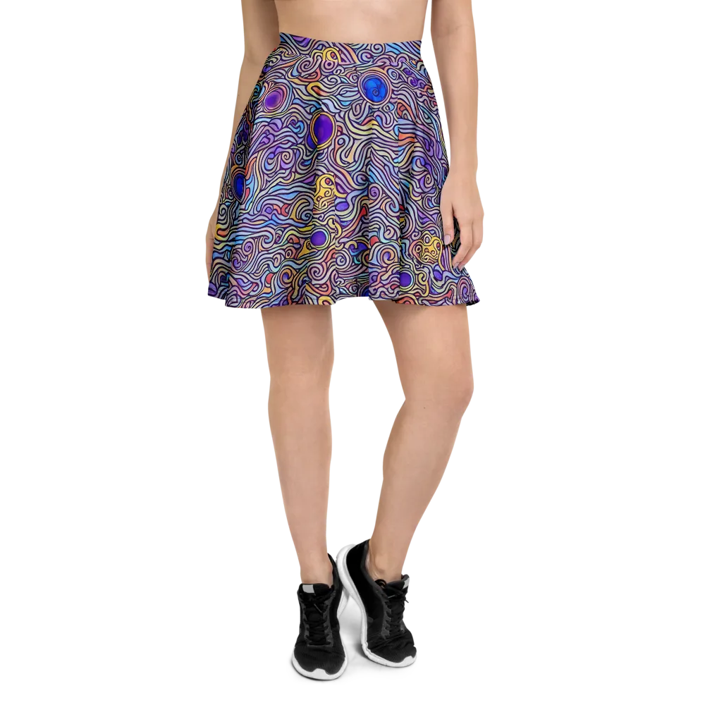 Chromatic Whirlpool on Skater Skirt — Front