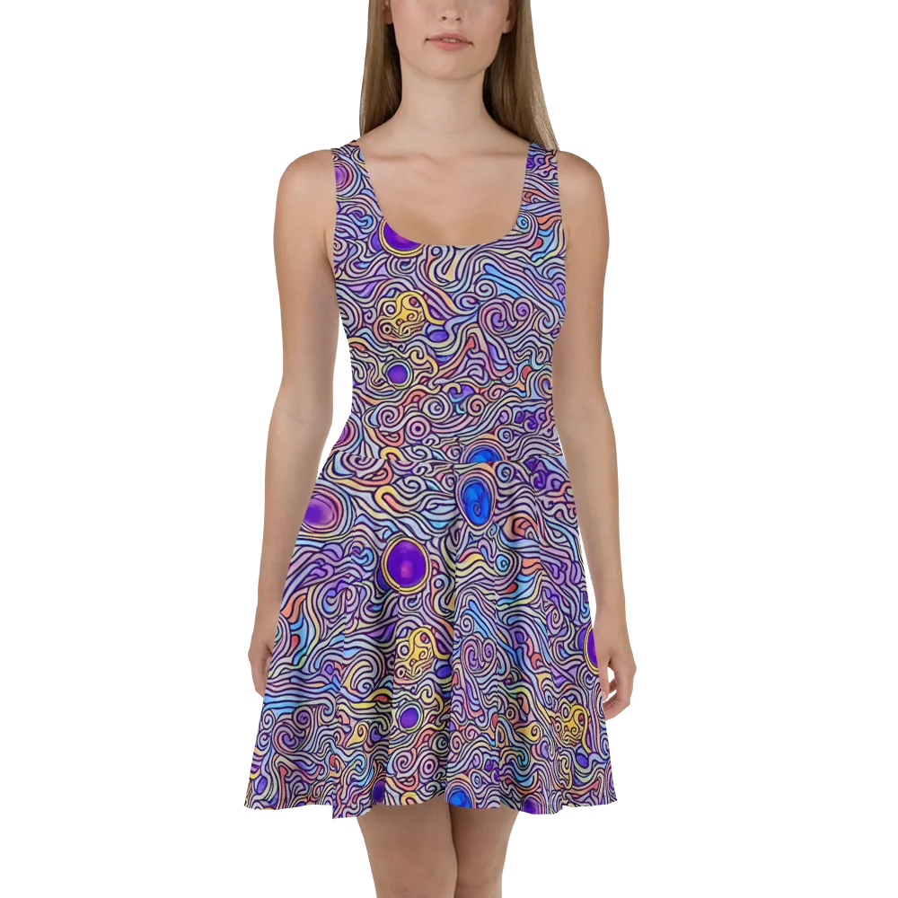 Chromatic Whirlpool on Skater Dress — Front