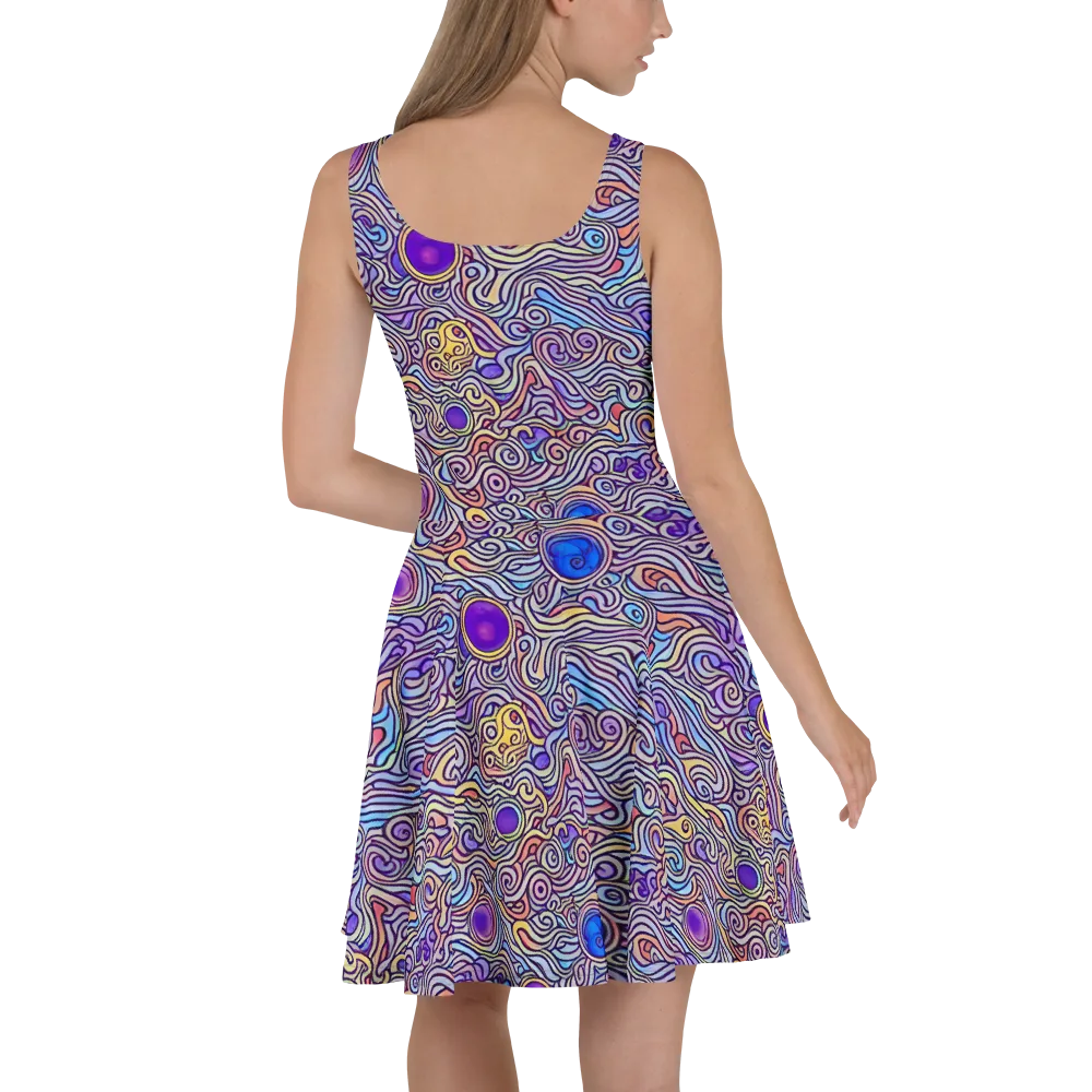 Chromatic Whirlpool on Skater Dress — Back