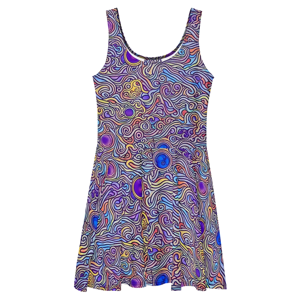 Chromatic Whirlpool on Skater Dress — Front