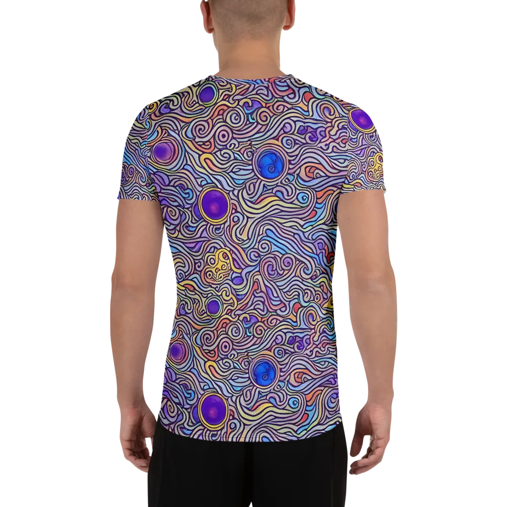 Chromatic Whirlpool on Men's Athletic T-Shirt — Back