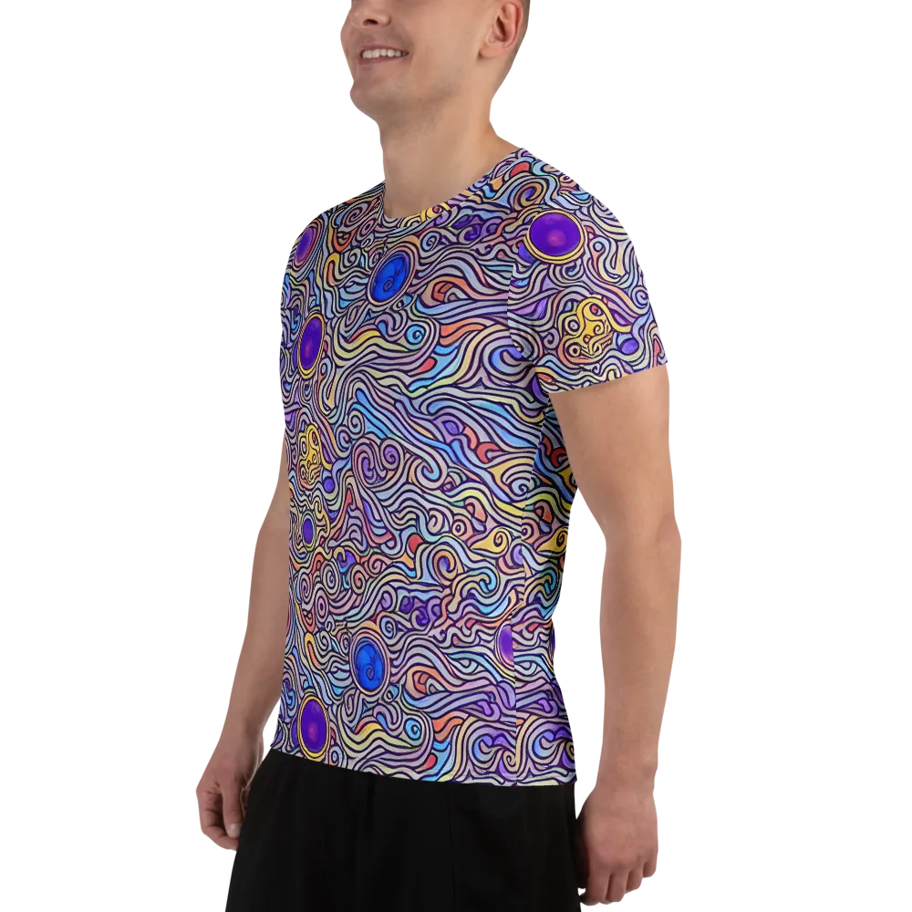 Chromatic Whirlpool on Men's Athletic T-Shirt — Left