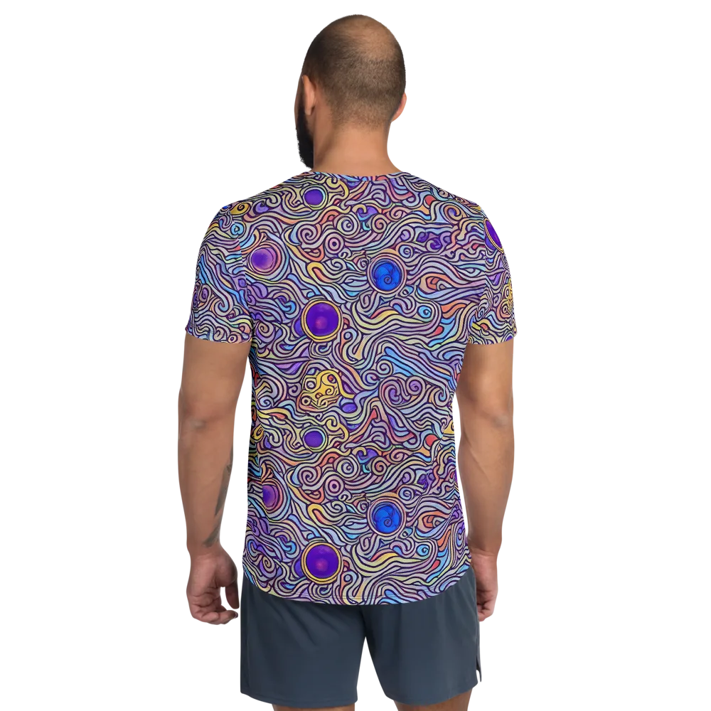 Chromatic Whirlpool on Men's Athletic T-Shirt — Back