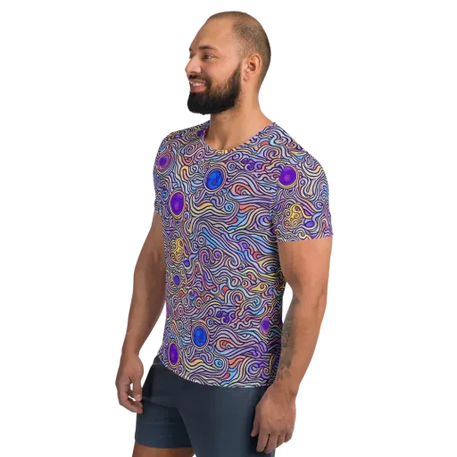 Chromatic Whirlpool on a Men's Athletic T-Shirt