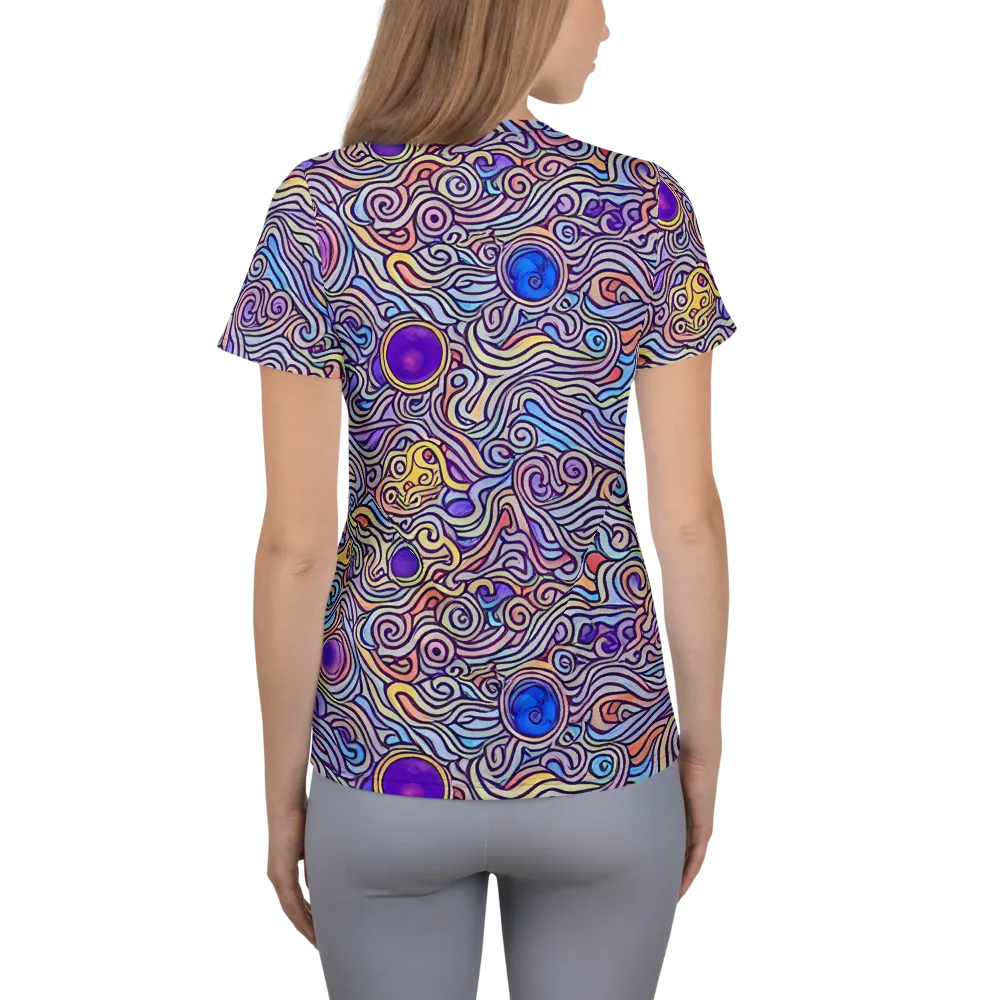 Chromatic Whirlpool on Women's Athletic T-Shirt — Back