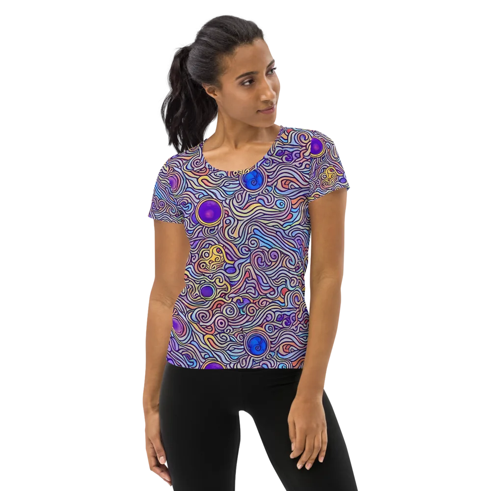 Chromatic Whirlpool on Women's Athletic T-Shirt — Front