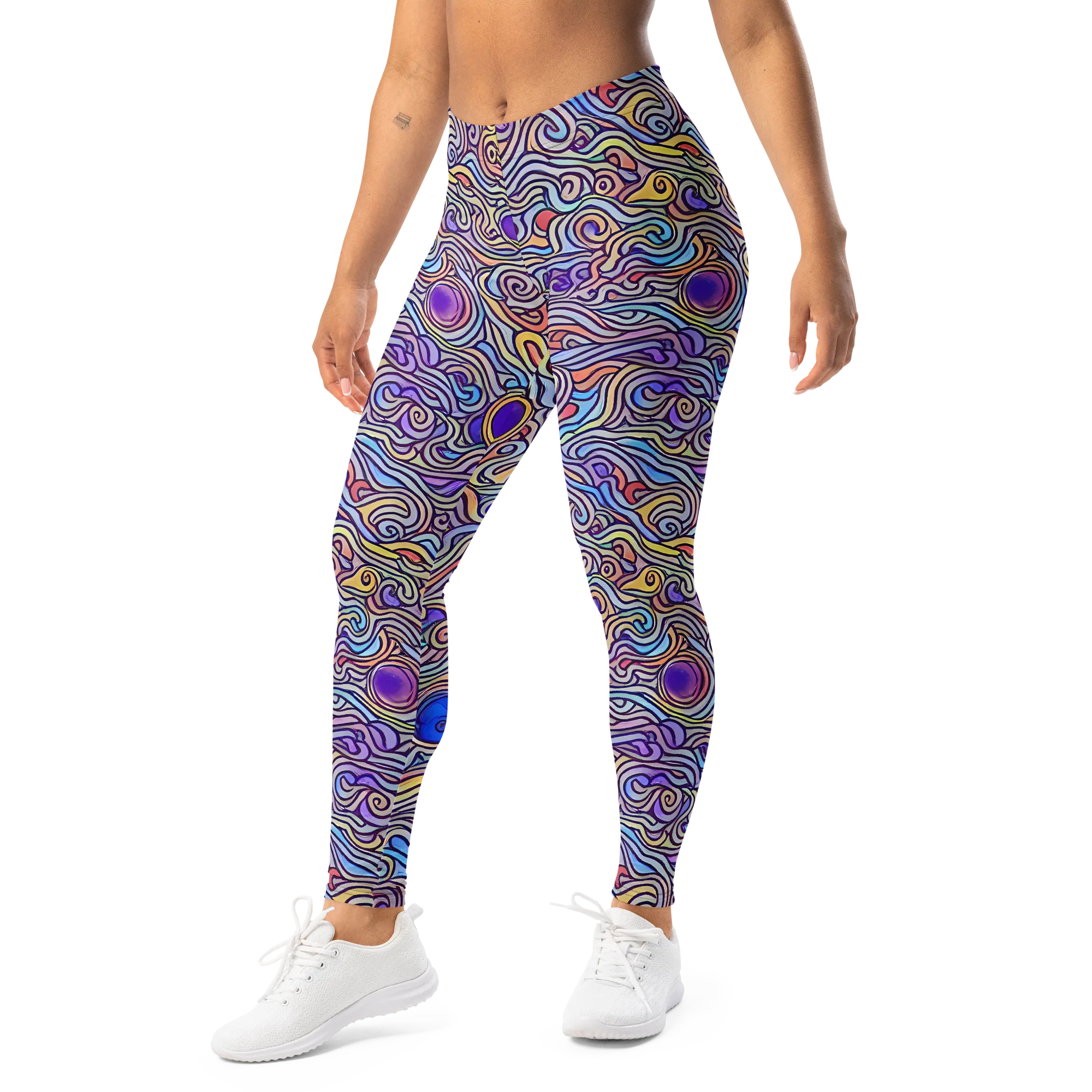 Chromatic Whirlpool on Leggings — Left Front