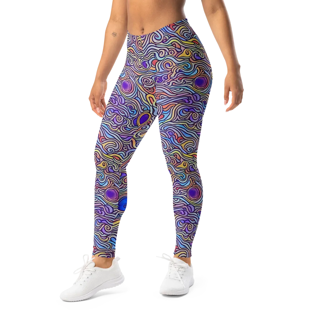 Chromatic Whirlpool on Leggings — Left Front