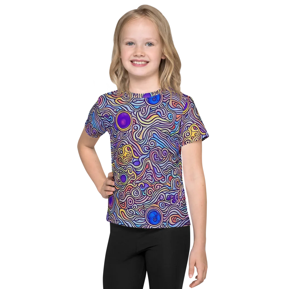 Chromatic Whirlpool on Kids Crew Neck T-Shirt — Front