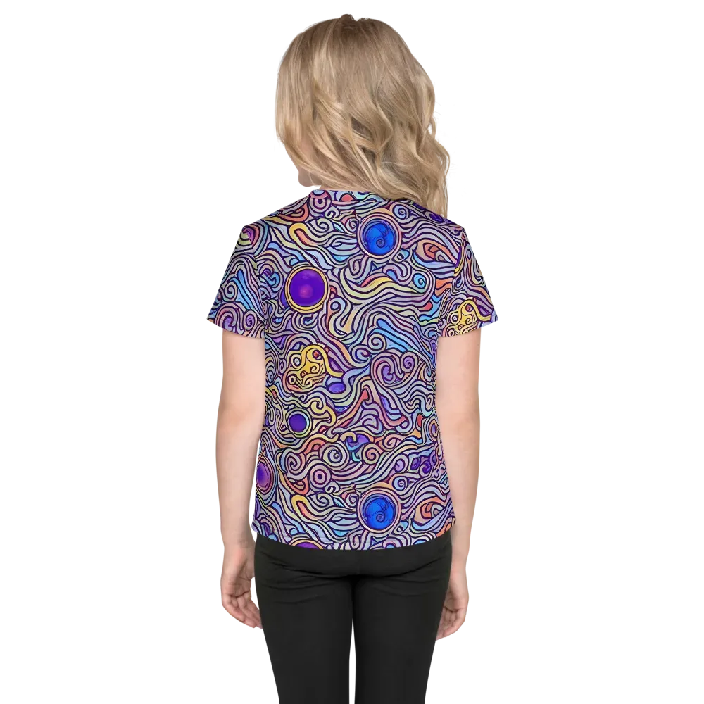 Chromatic Whirlpool on Kids Crew Neck T-Shirt — Back