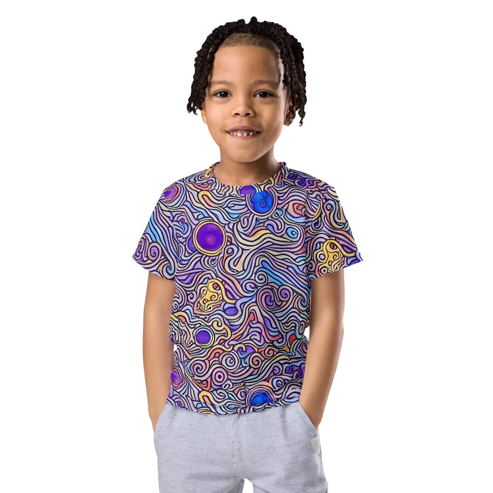 Chromatic Whirlpool on Kids Crew Neck T-Shirt — Front