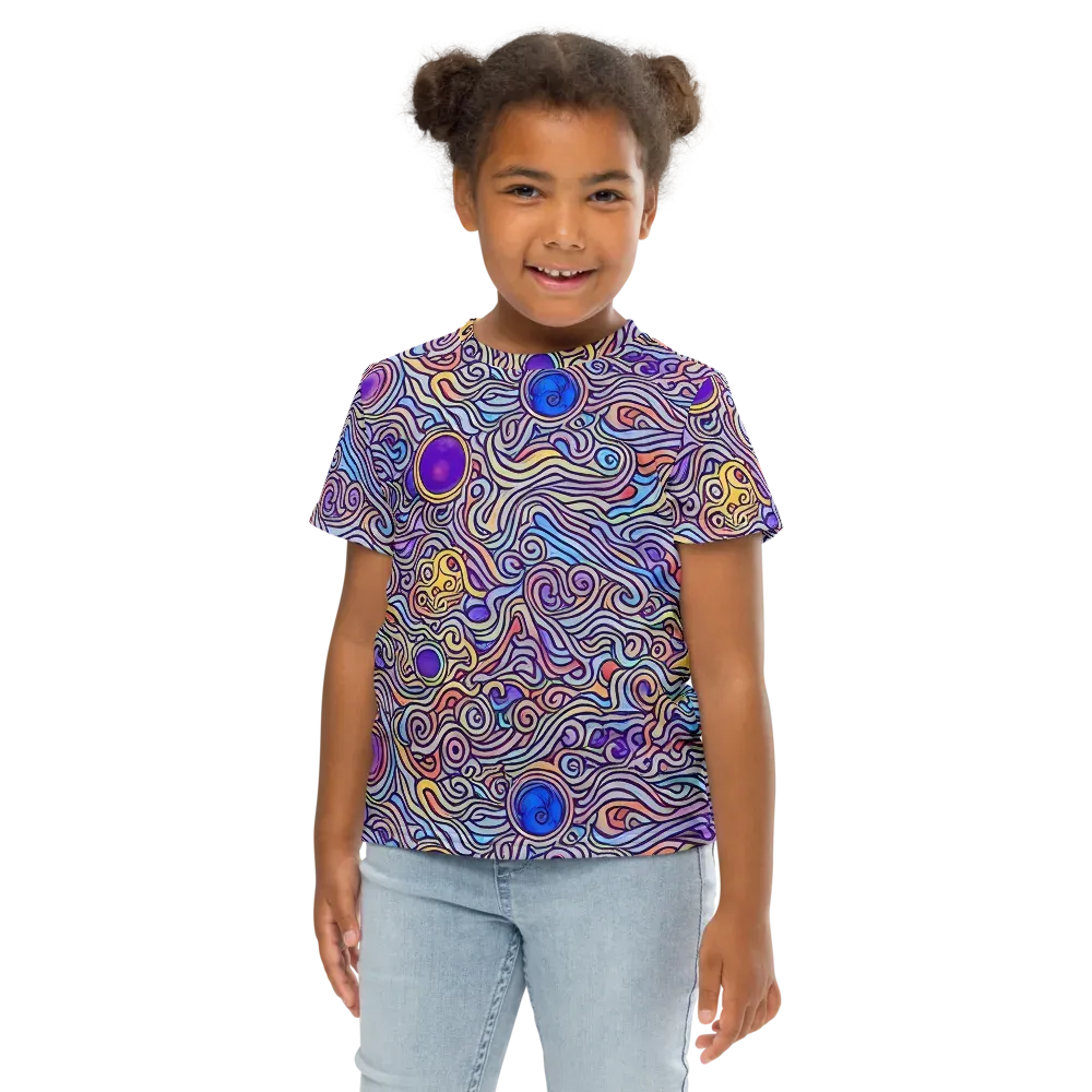 Chromatic Whirlpool on Kids Crew Neck T-Shirt — Front