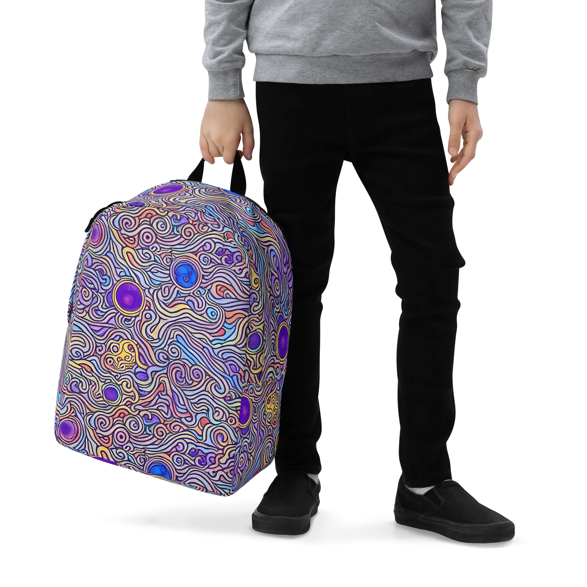 Chromatic Whirlpool on Minimalist Backpack — Zoomed-in