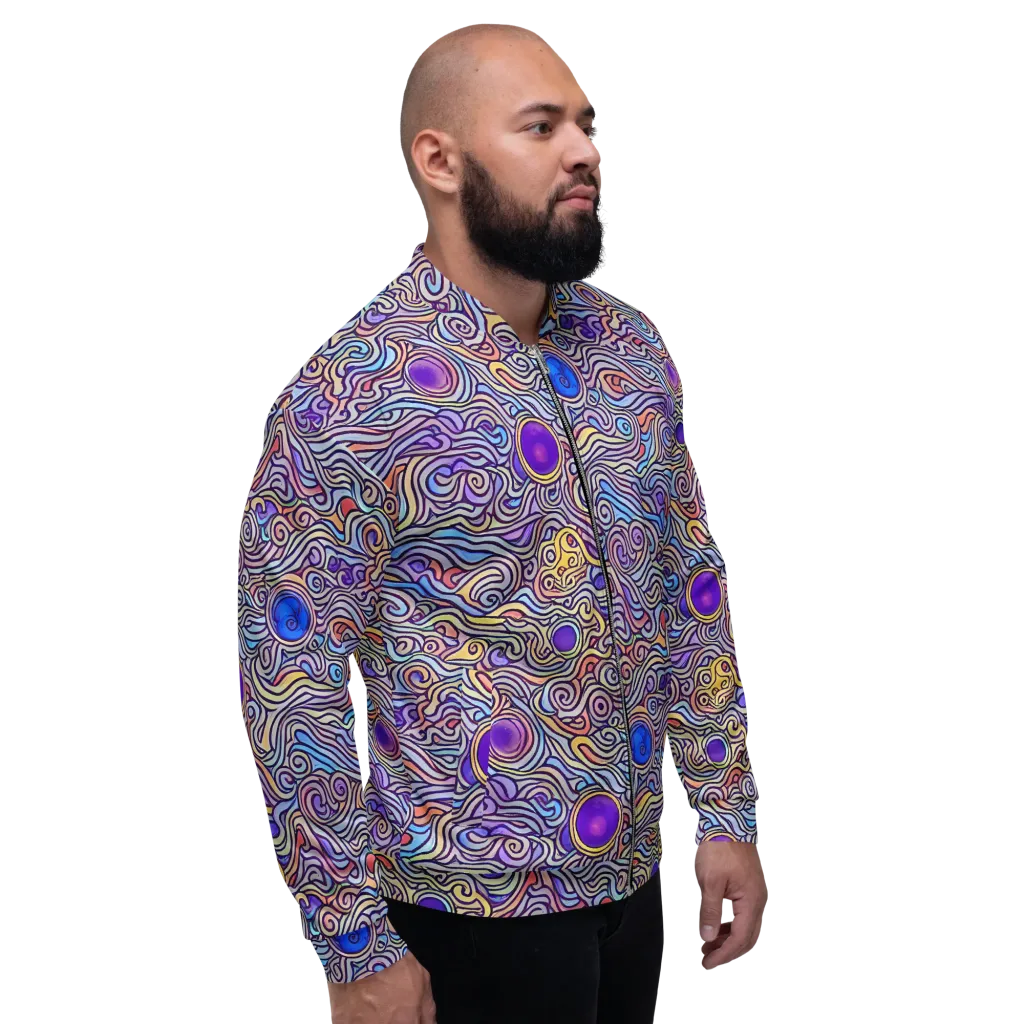 Chromatic Whirlpool on Bomber Jacket — Right
