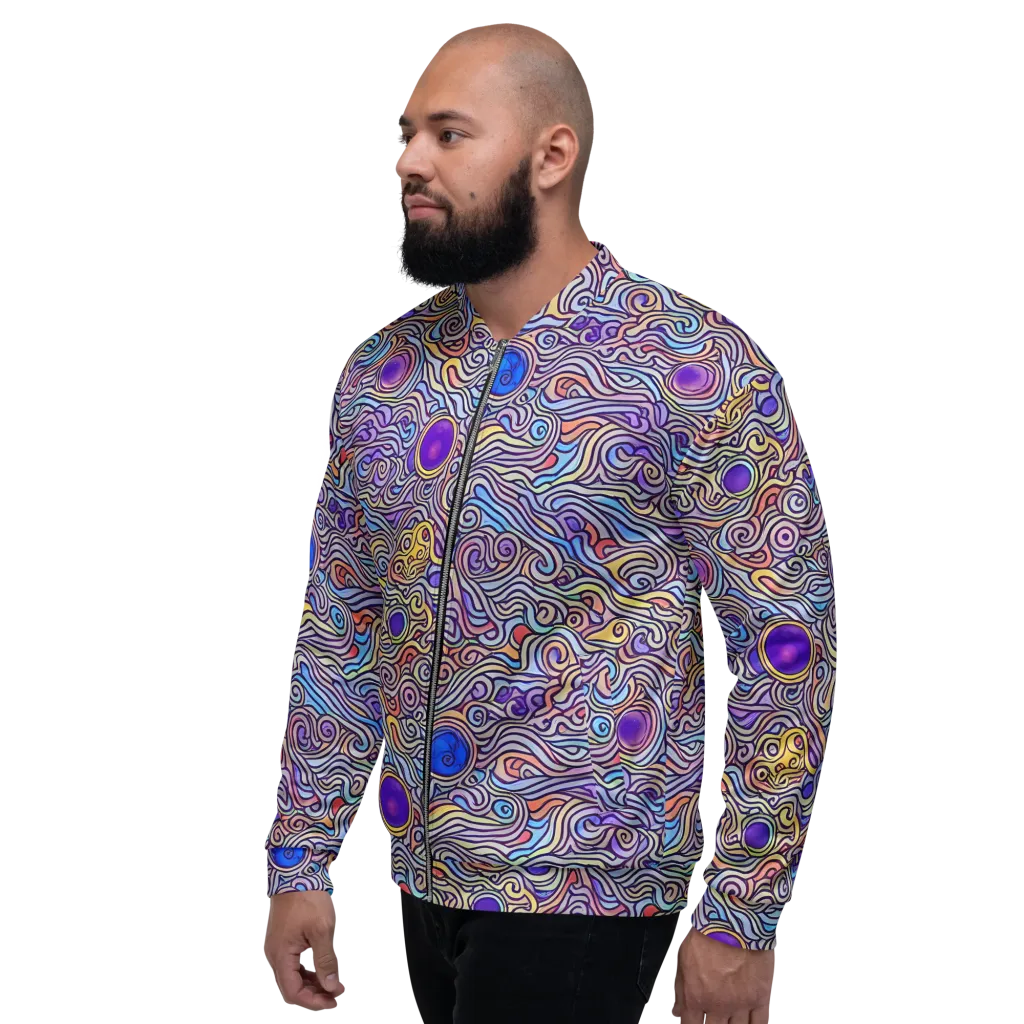 Chromatic Whirlpool on Bomber Jacket — Left