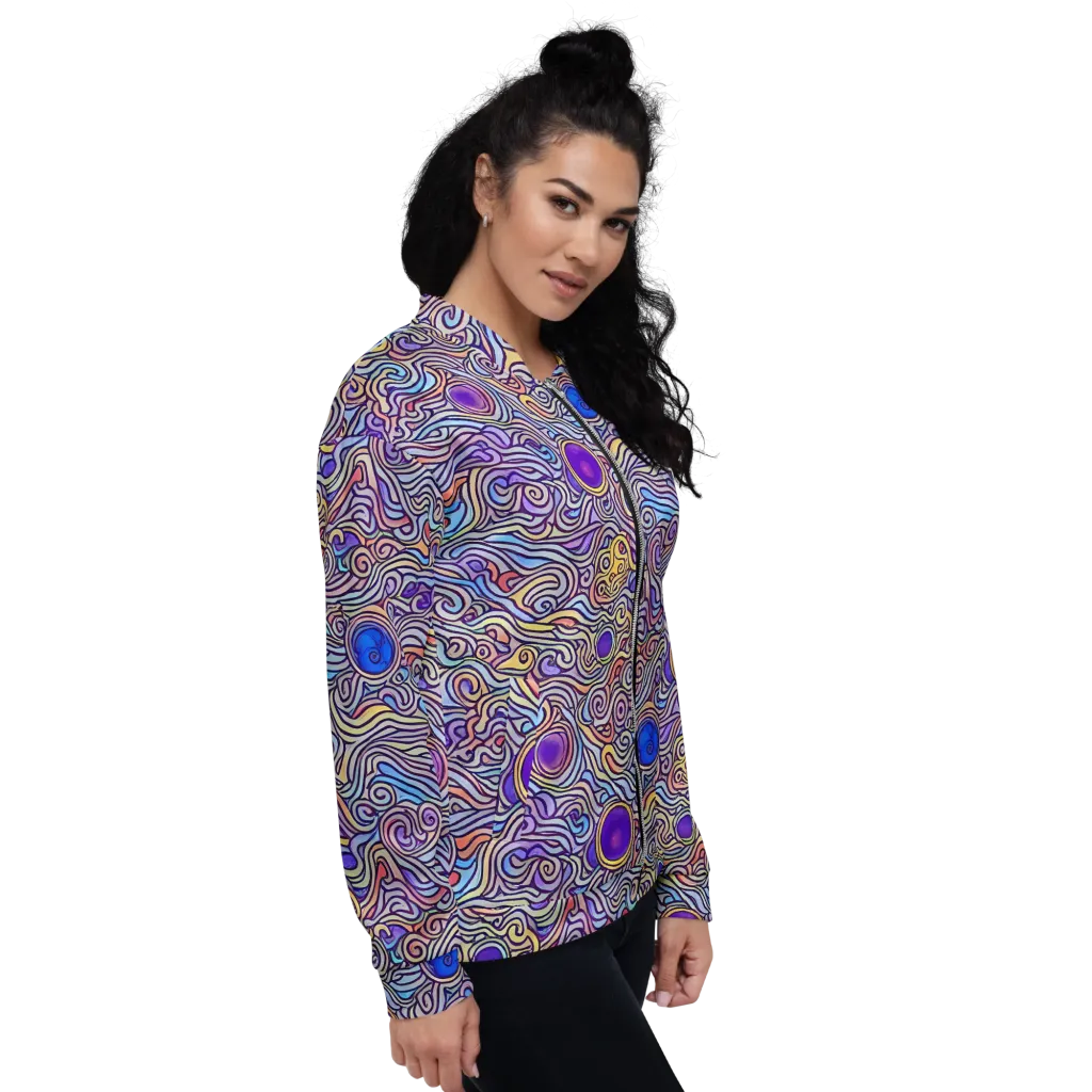 Chromatic Whirlpool on Bomber Jacket — Right