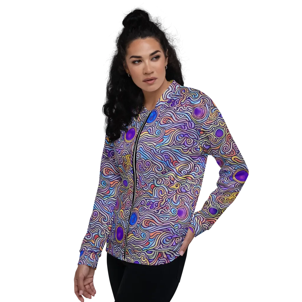 Chromatic Whirlpool on Bomber Jacket — Left