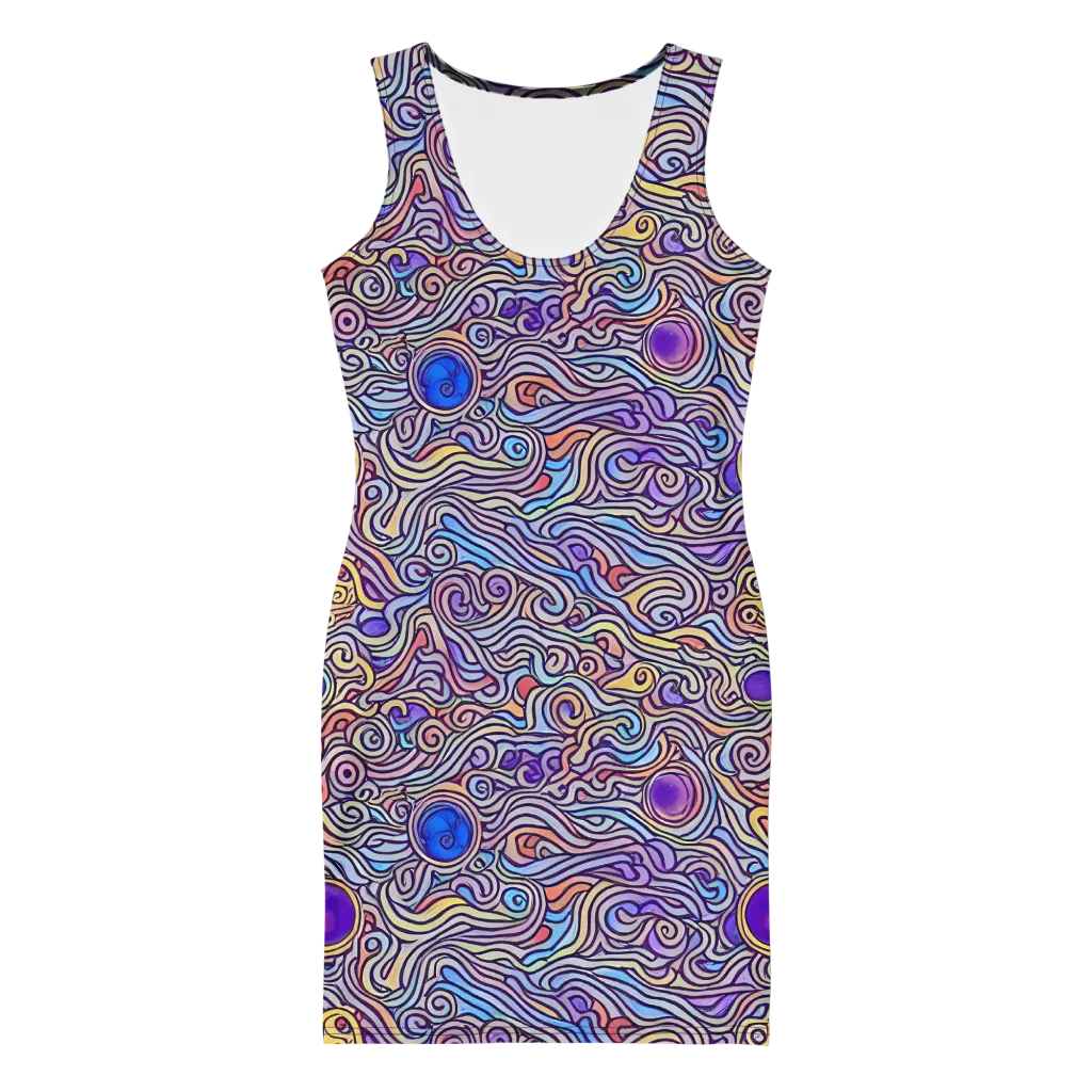 Chromatic Whirlpool on Bodycon Dress — Front