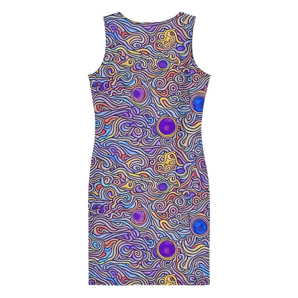 Chromatic Whirlpool on Bodycon Dress — Back