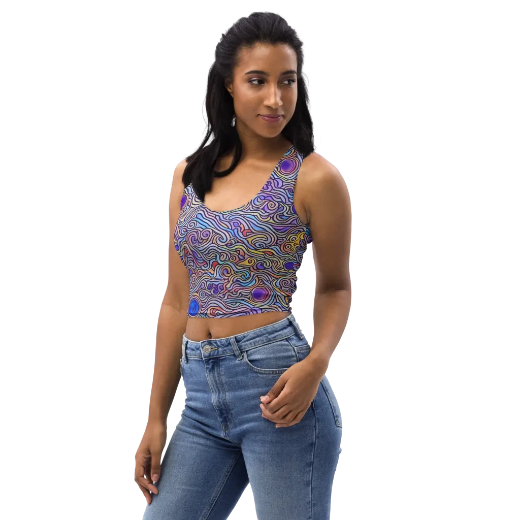 Chromatic Whirlpool on Crop Top — Left Front