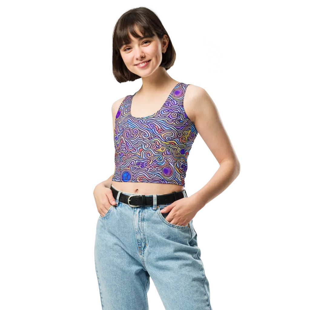 Chromatic Whirlpool on Crop Top — Front