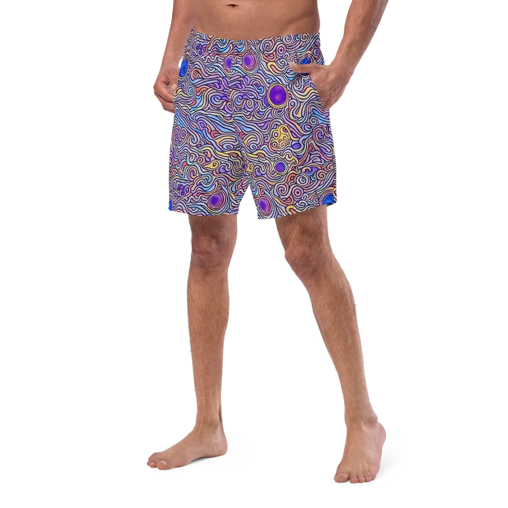 Chromatic Whirlpool on Swim Trunks — Left Front