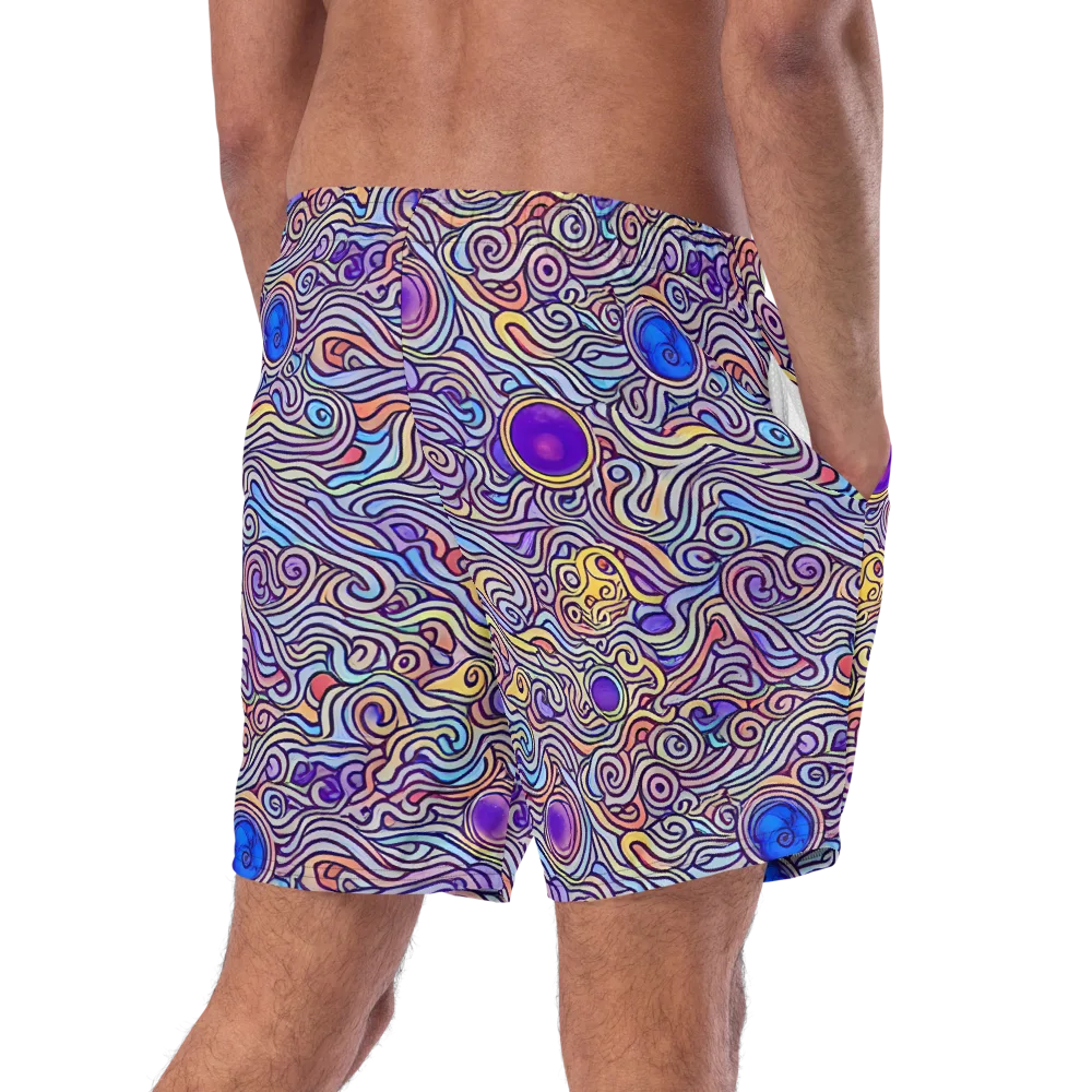 Chromatic Whirlpool on Swim Trunks — Right Back