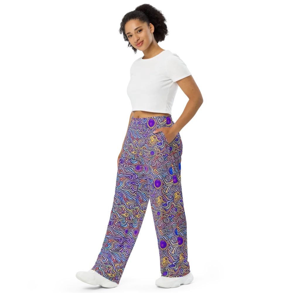 Chromatic Whirlpool on Wide-Leg Pants — Left Front