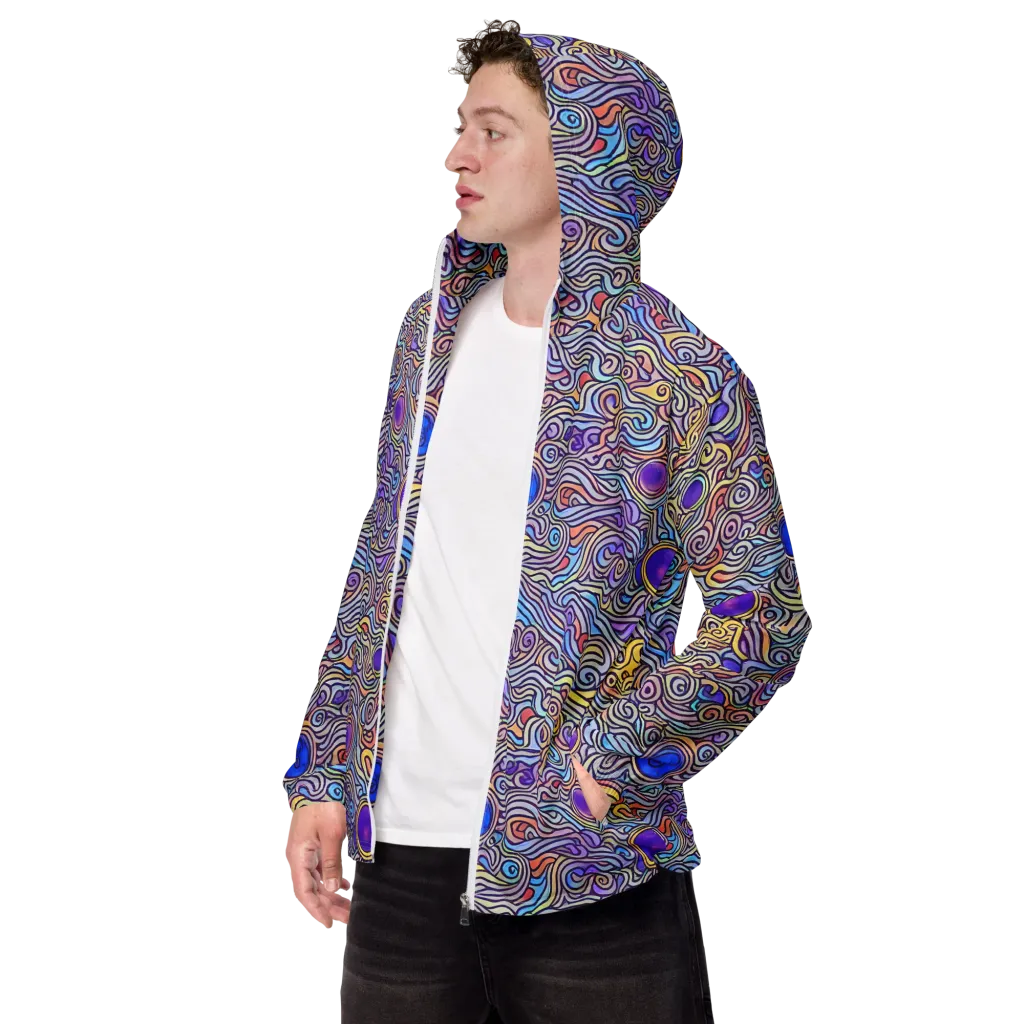 Chromatic Whirlpool on Men's Windbreaker — Left Front