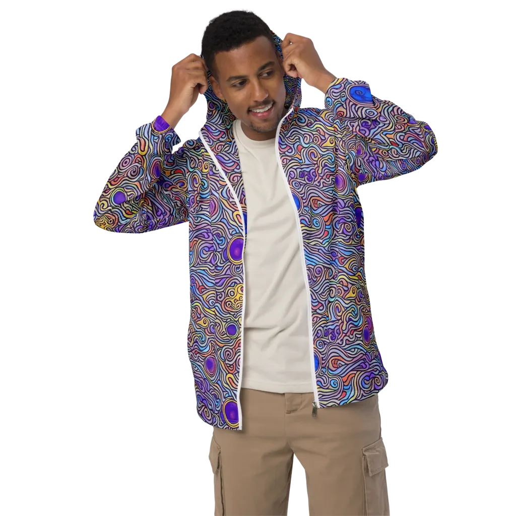 Chromatic Whirlpool on Men's Windbreaker — Front