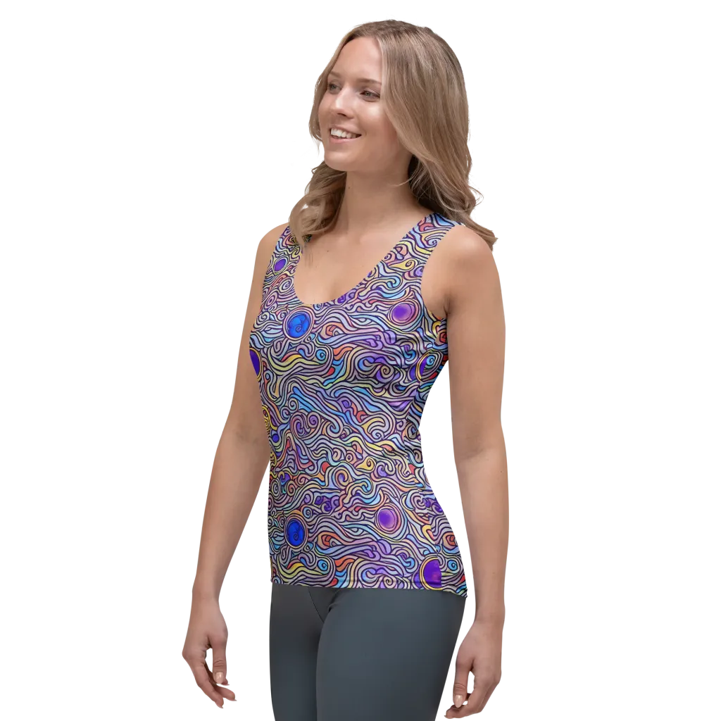 Chromatic Whirlpool on Women's Tank Top — Left Front