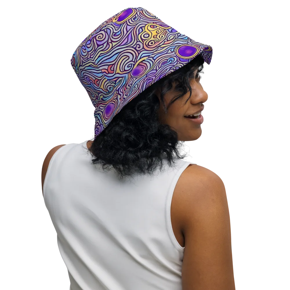 Chromatic Whirlpool on Reversible Bucket Hat — Right Outside