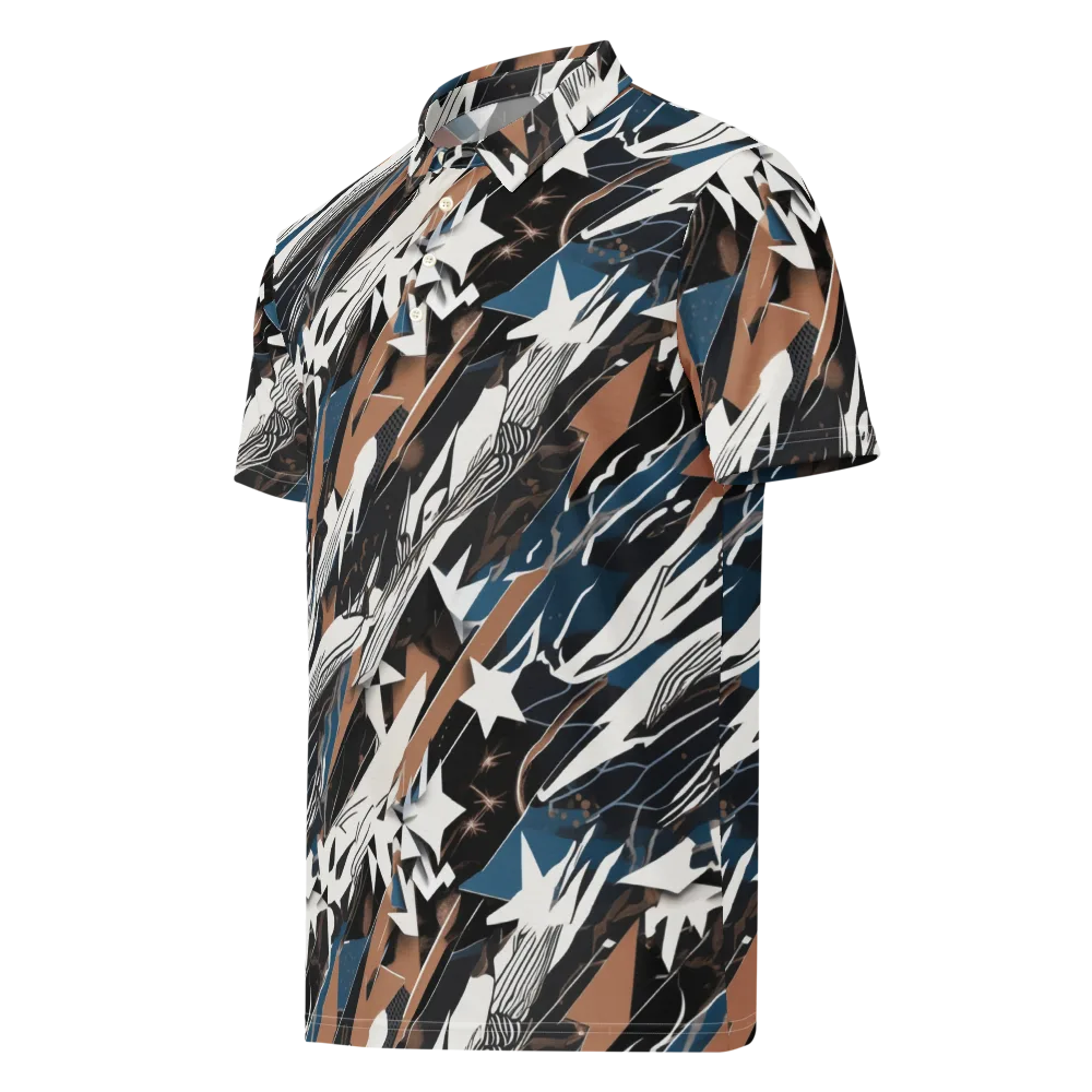 Midnight Origami on Men's Slim Fit Polo Shirt — Left Front
