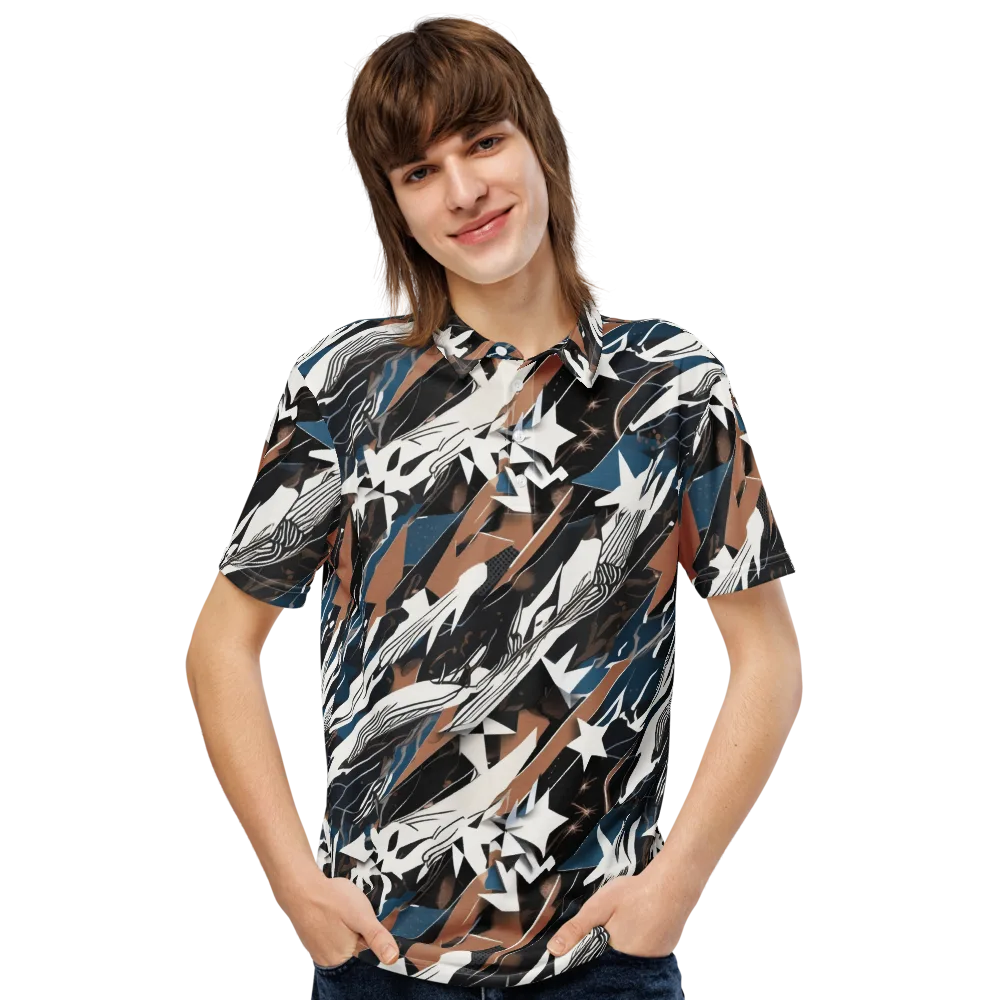 Midnight Origami on Men's Slim Fit Polo Shirt — Front