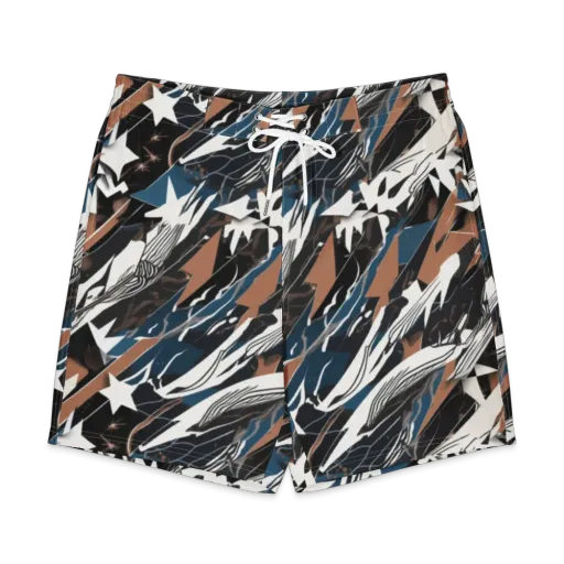 Midnight Origami on a Men's Board Shorts