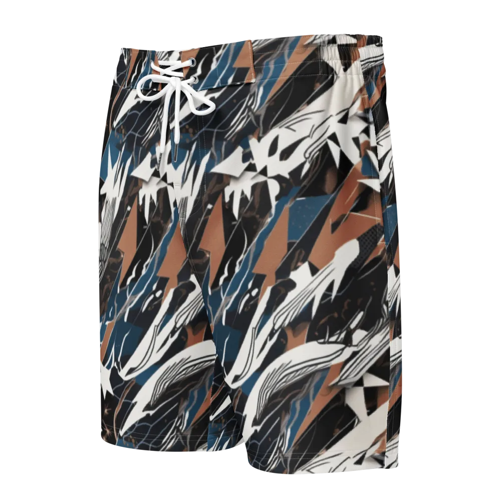Midnight Origami on Men's Board Shorts — Front
