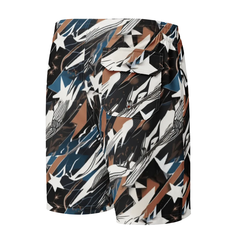 Midnight Origami on Men's Board Shorts — Back