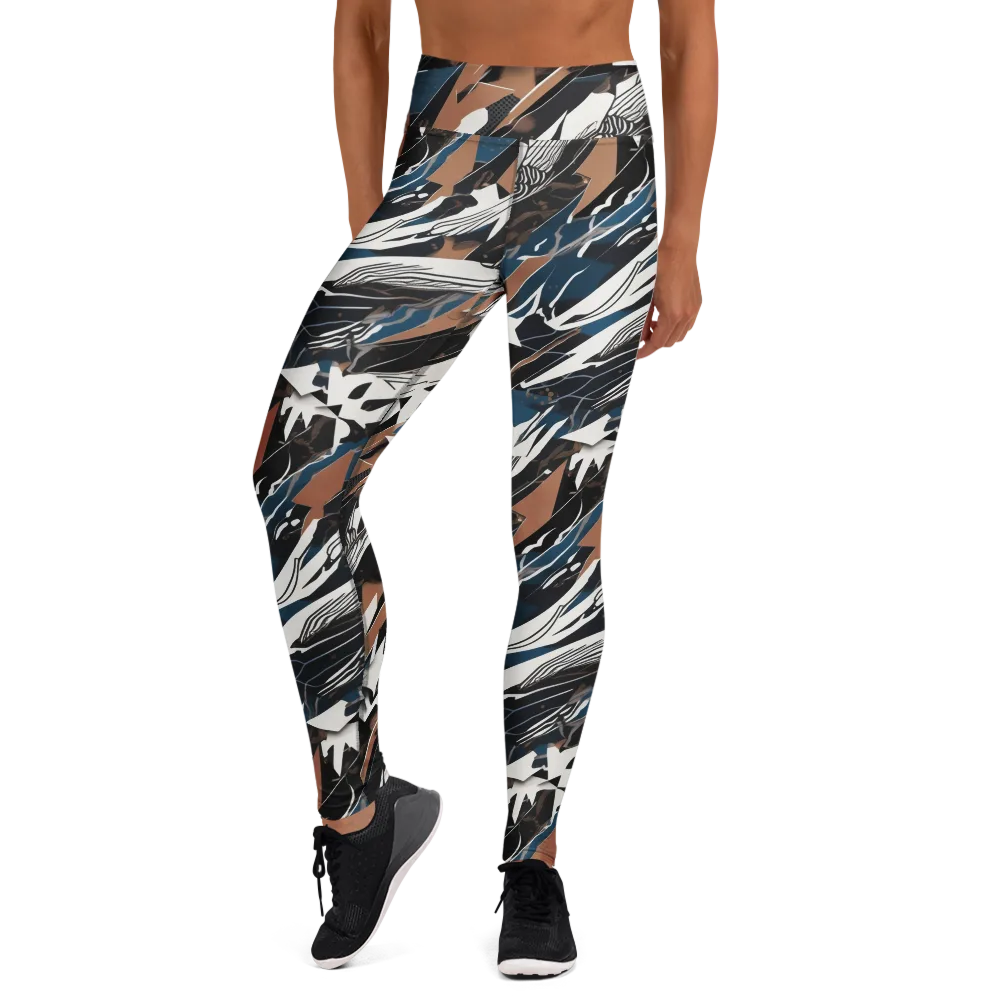 Midnight Origami on Yoga Leggings — Front