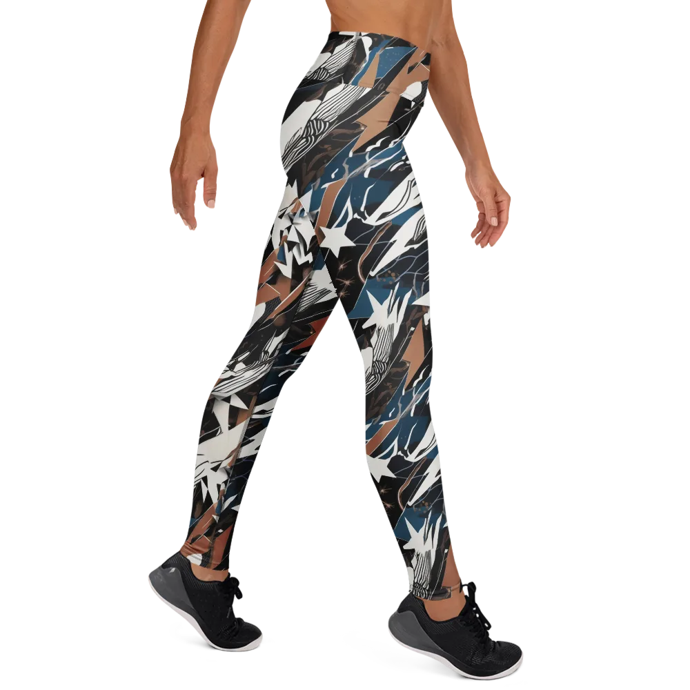 Midnight Origami on Yoga Leggings — Right