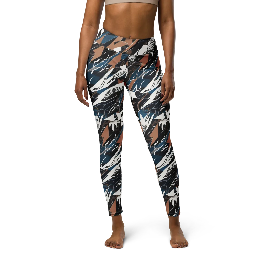 Midnight Origami on Yoga Leggings — Front