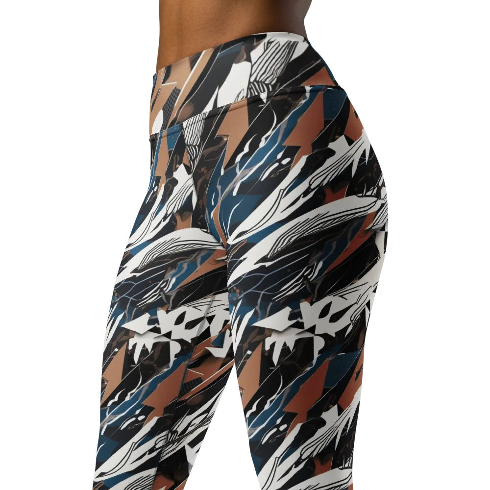 Midnight Origami on Yoga Leggings — Left Front