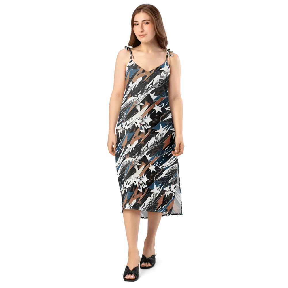Midnight Origami on Slip Dress — Front