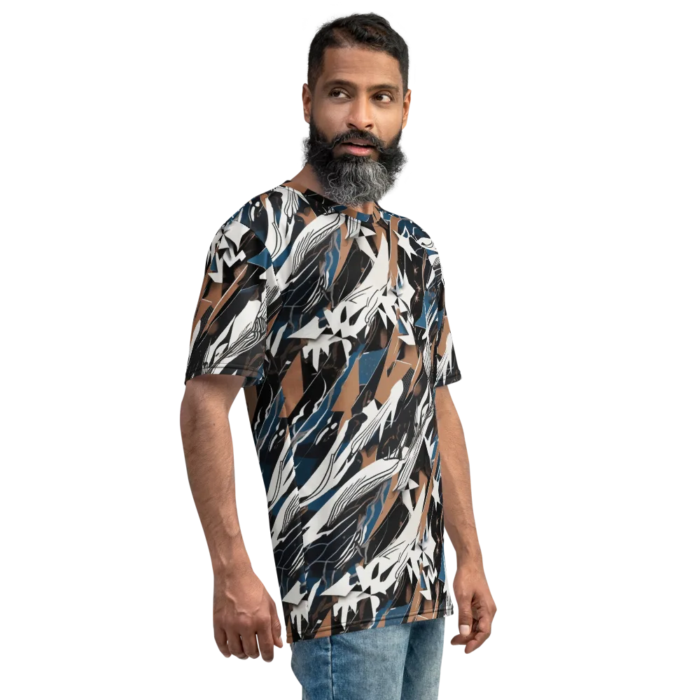 Midnight Origami on Men's Crew Neck T-Shirt — Right
