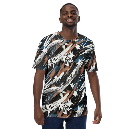Midnight Origami on a Men's Crew Neck T-Shirt